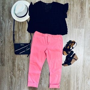 Signature Studio neon pink straight pants